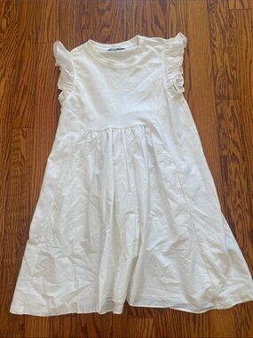 English Factory White Ruffle Sleeve Casual Dress